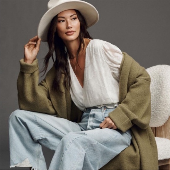 Anthropologie Sheer Surplice Blouse S - Picture 2 of 14